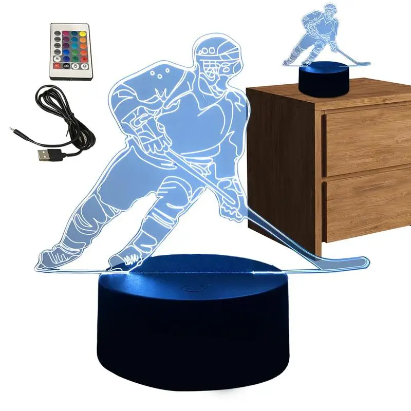 Play Baseball Ice Hockey And Rugbys Series Touch Colorful Remote Control LED Creative Gift Lamp Creative Room Decor Reading Lamp