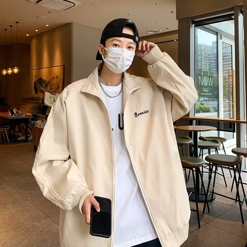 

Casual Spor Men's Jaet Autumn Winter plus Size 250 Pou Korean Sle Personalized Baseball irt Trendy Brand Outerwear