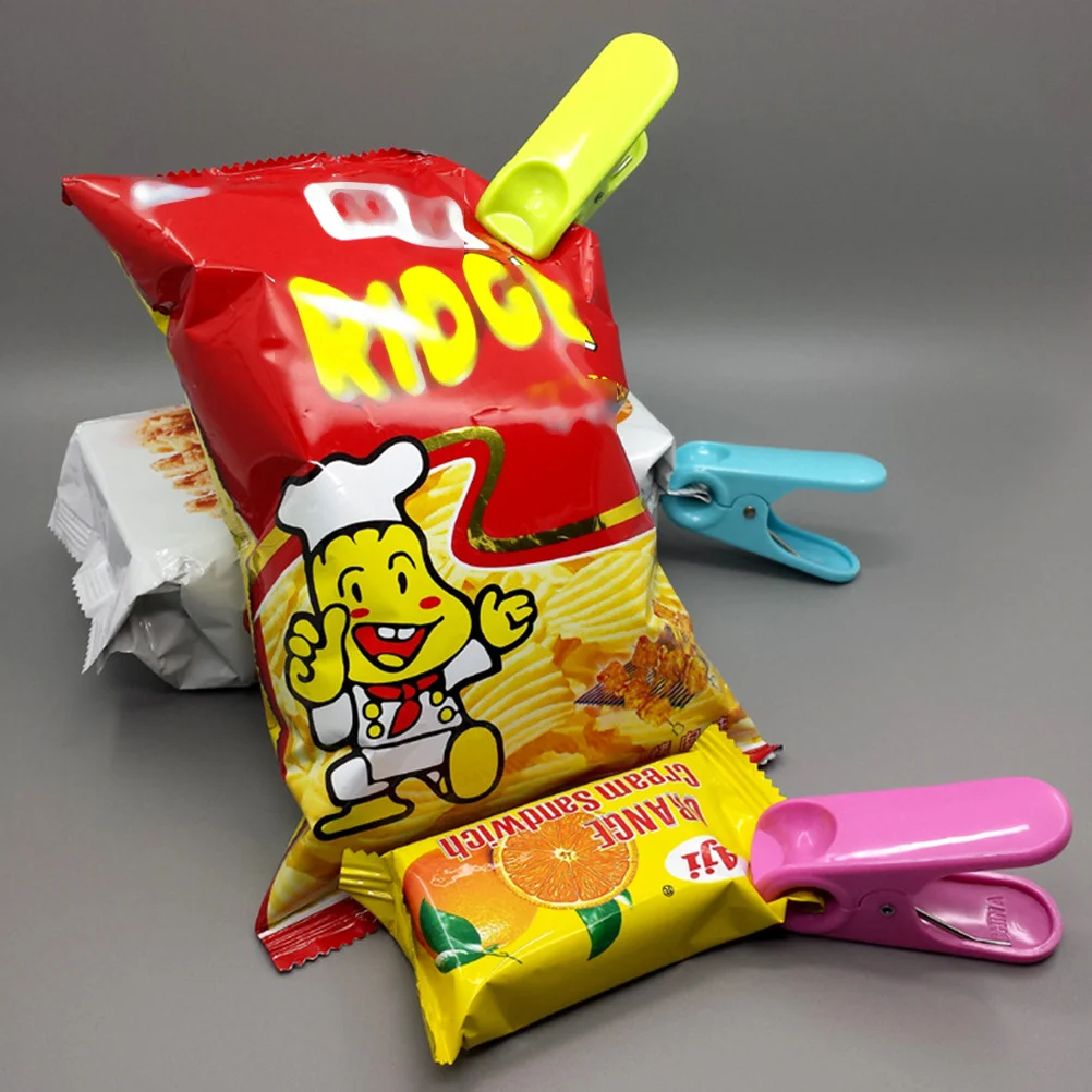 

10Pcs Food Sealing Clips ABS Plastic Pegs for Clamping Snacks and Clothes Drying Lightweight Portable Light Green