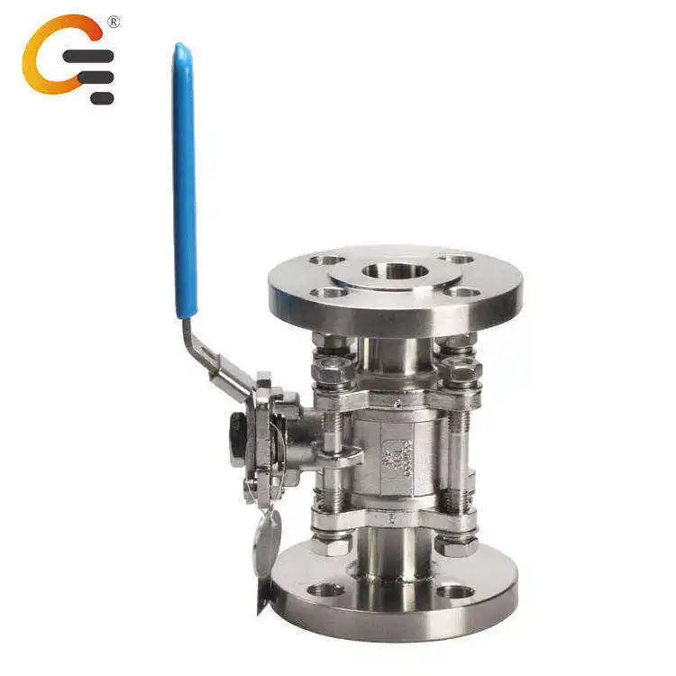 Sanitary SS304 SS316L CF8 1000 WOG 2" Stainless Steel Manual 3PC Double Flange End Ball Valve