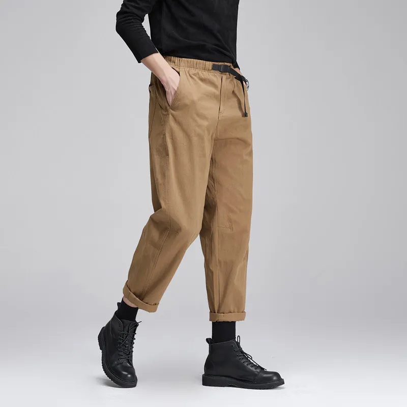 High Quality Spring, Autumn and Winter Japanese Style Overalls Men's Loose All-Match Cropped Casual Pants Trendy Pants