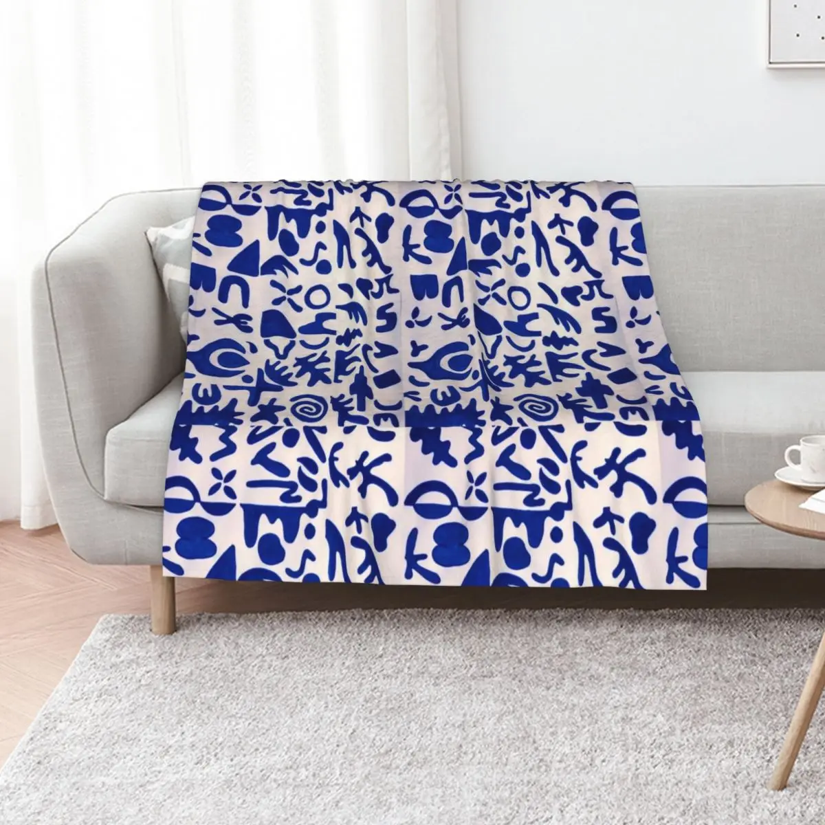Blue variations Throw Blanket Decoratives Beach Flannel Cute Plaid Soft Shaggy Blankets