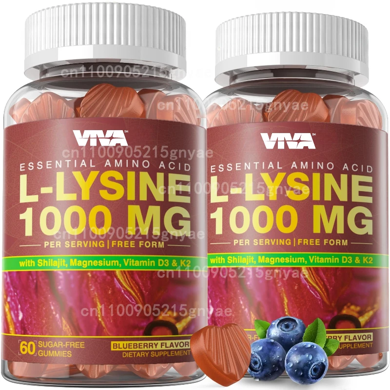 

L-Lysine Gummies 1000mg Zinc - Supports Skin, Lips, Vegetarians, Gluten Free, Vitamin Tissue Health and Immune System, Non GMO