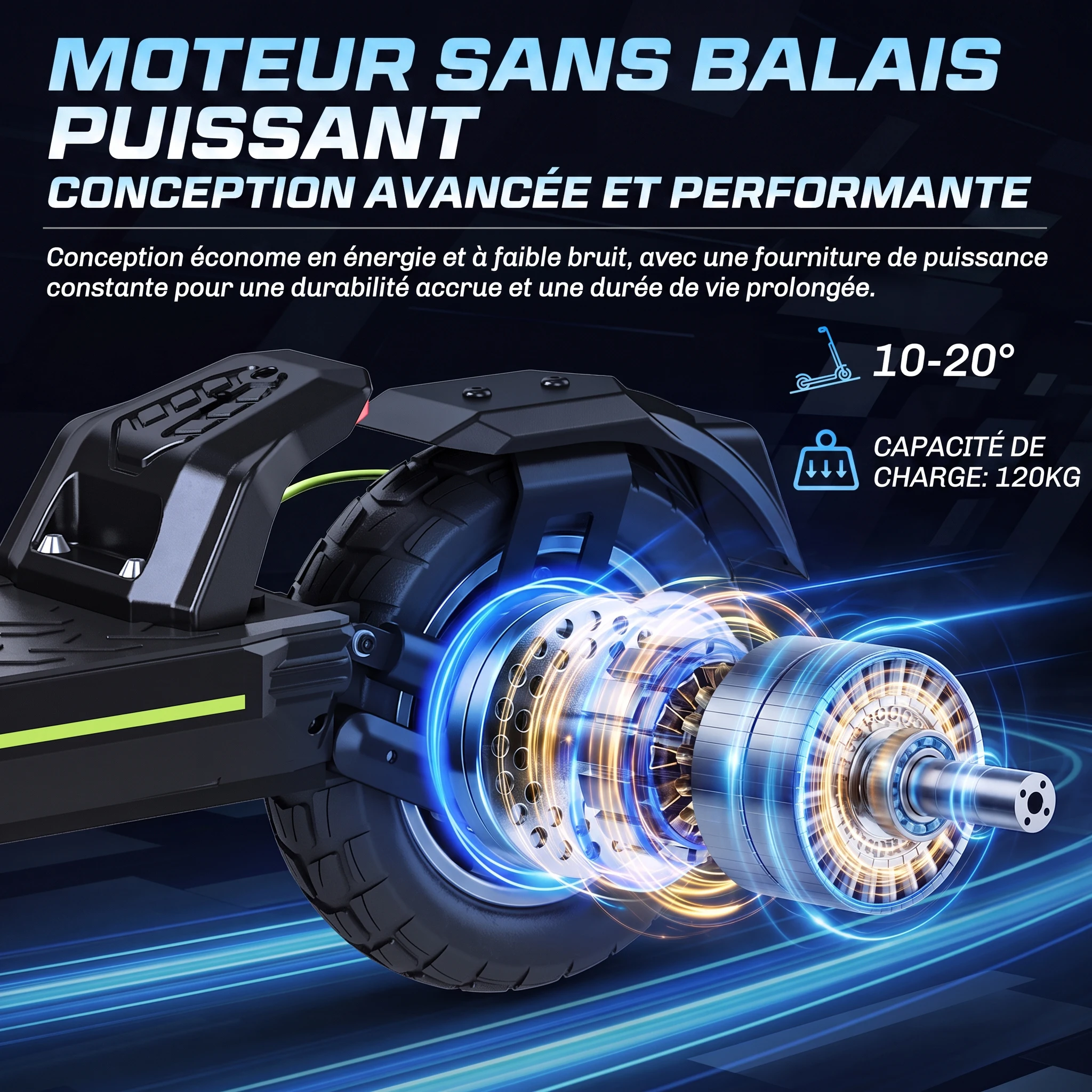 Patinete Eléctrico Todimart para Adultos, Patinete Eléctrico Plegable Todoterreno con Motor sin Escobillas, Batería de 48V 13Ah, Autonomía de 45KM, Suspensión Doble Delantera y Trasera, Neumáticos de 10 Pulgadas, Carga Máxima de 150kg, Patinetes Eléctricos Urbanos con Aplicación Inteligente