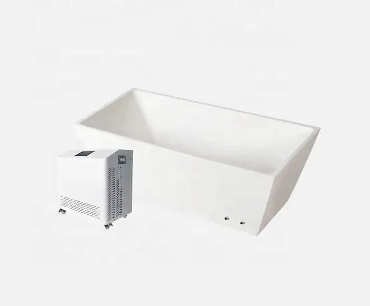 

Cold Plunge Ice Bath Tub Freestanding Spa Tubs With Water Chiller Acrylic Spa Pool Black / White