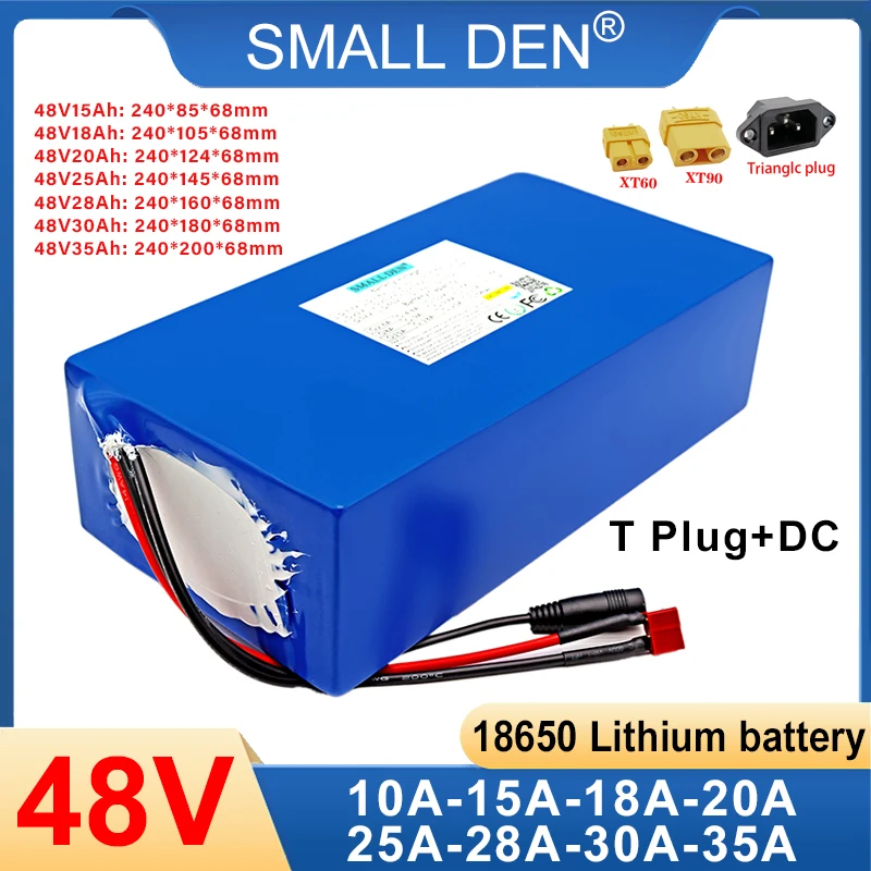 

48V 10Ah 15Ah 18Ah 20Ah 25Ah 28Ah 30Ah 35Ah 18650 Lithium Battery pack 13S10P 1500W High power For E-motorcycle scooter 30A BMS