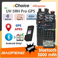 Baofeng UV-5RH PRO GPS Walkie Talkie Bluetooth Multi Band Wireless Copy Frequency Type-C Charger Upgrade UV-5R UV5RH Ham Radios