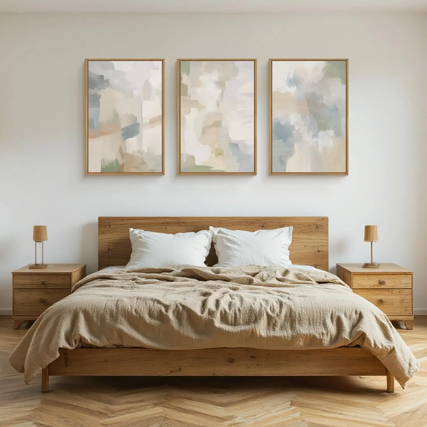 3pcs frameless Canvas Painting 3pcs Abstract Grey Pastel Canvas Poster Wall Art Modern Minimalist Beige Living Room Bedroom Dini