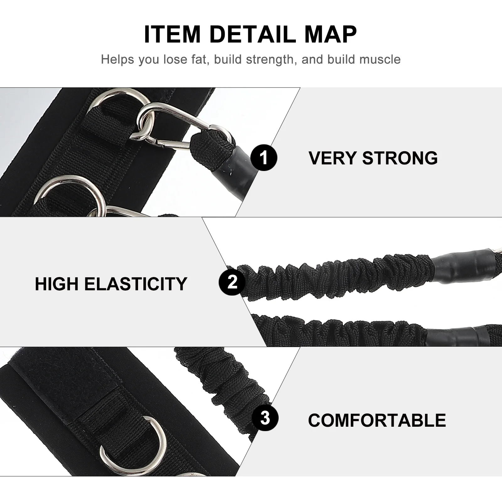 

1 Set Of Leg Resistance Bands Adjustable Ankle Straps For Indoor Outdoor Training Portable Fitness Tube Bands Training Accessory