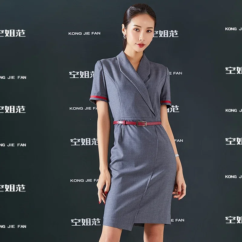 スーツの襟プロフェッショナル制服女性秋冬オフィス通勤ドレスホテルフロント美容師ジュエリーショップ作業服