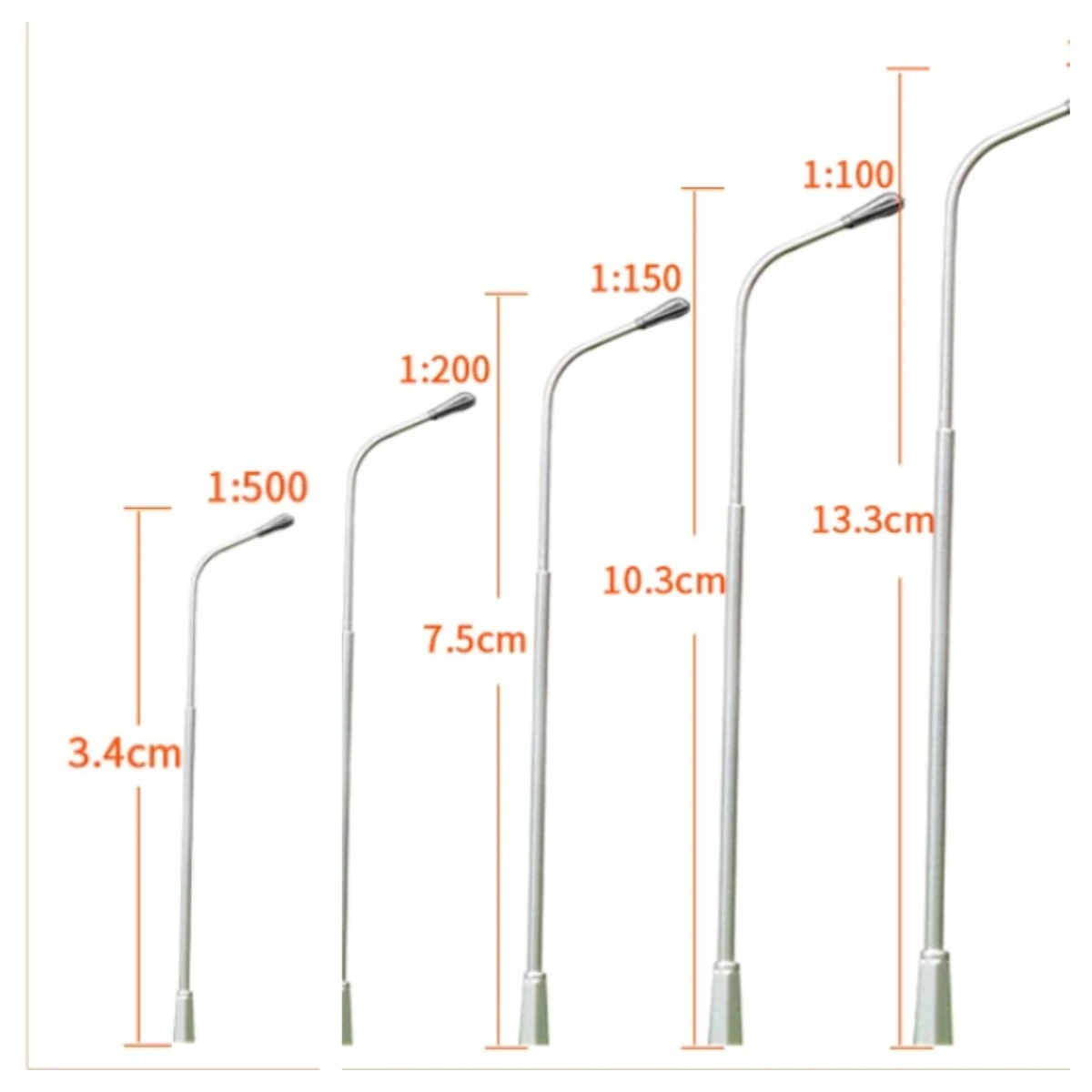 10pcs 3V Miniature LED Light for Model Building Street Lamppost 1/75 1/100 1/150/ 1/200 1/500 HO OO Scale Model Railway Layout
