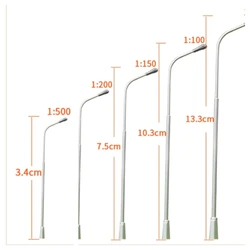 10pcs 3V Miniature LED Light for Model Building Street Lamppost 1/75 1/100 1/150/ 1/200 1/500 HO OO Scale Model Railway Layout