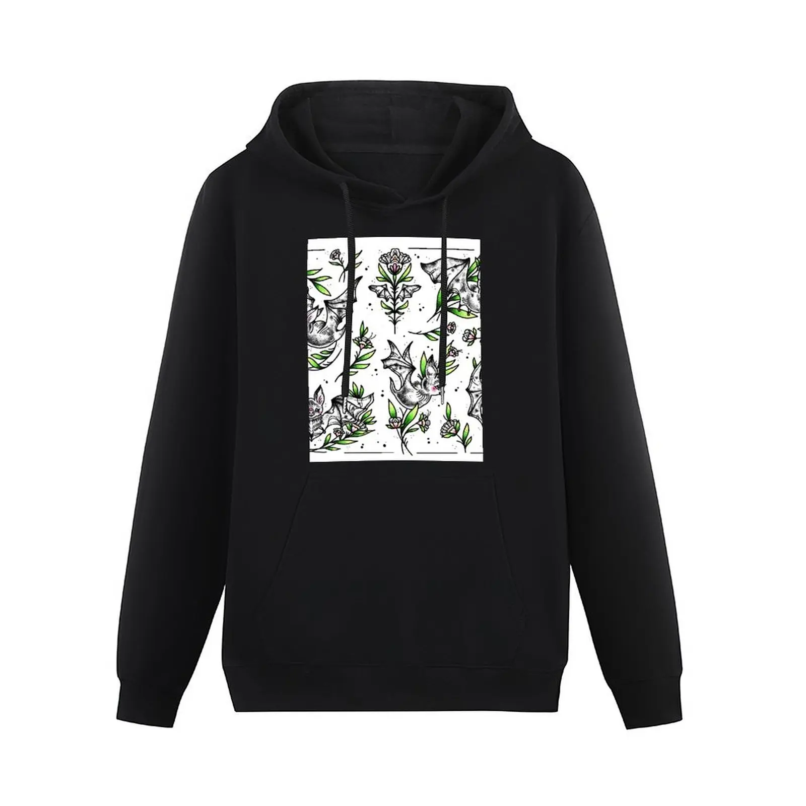 Floral Folk Bats Cute Traditional Tattoo Flash Pullover Hoodie autumn jacket men winter clothes new in hoodies and blouses