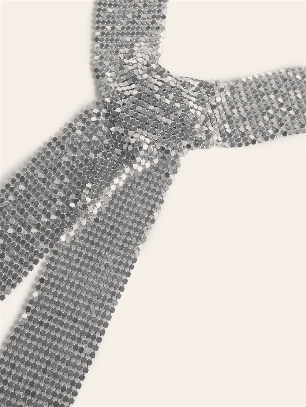 Damen Punk Aluminium Legierung Pailletten Krawatte Kette Anhänger Halsband Lange Dünne Hals Kragen Halsketten Schal Schal Sexy Mode Schmuck – Detail 18