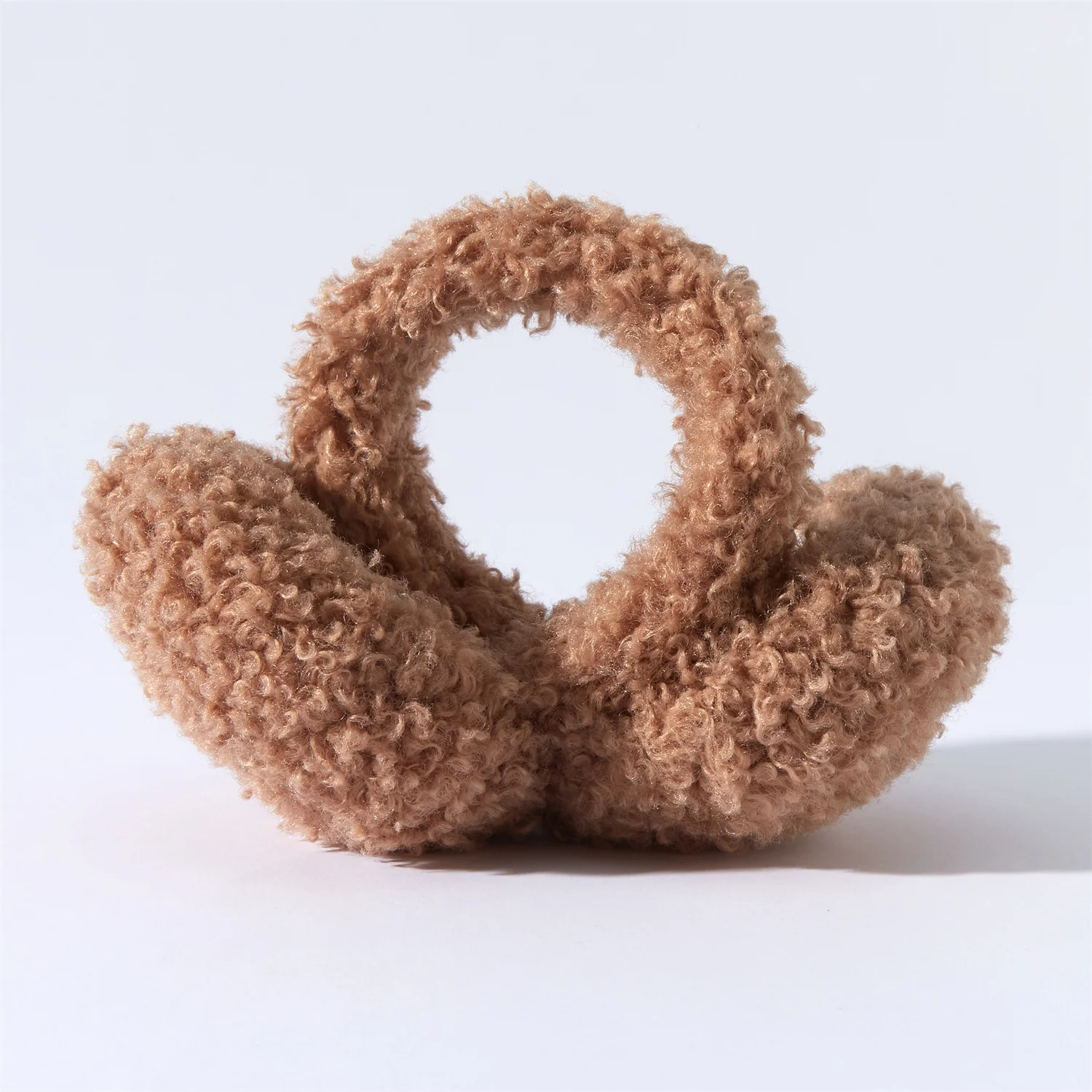 Anjj 2025 جديد مجعد أفخم غطاء للأذنين في الهواء الطلق يندبروف الدافئة طوي امرأة رجل غطاء للأذن موضة الشتاء اكسسوارات