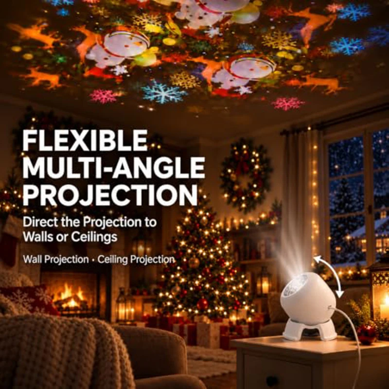 LED Ambient Light 360° Rotate Dynamic Projection Lamp Night Light for Kids Bedroom Valentines Day Gift Wedding Deco