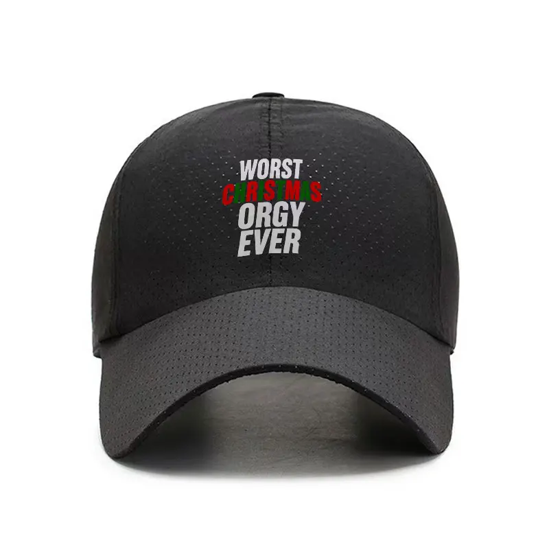 Worst Christmas Orgy Ever Quick Dry Baseball Cap Funny Holiday Party Outdoor Sun Hat