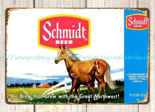 Schmidt beer horse farm great Northwest metal tin sign prints for sale online