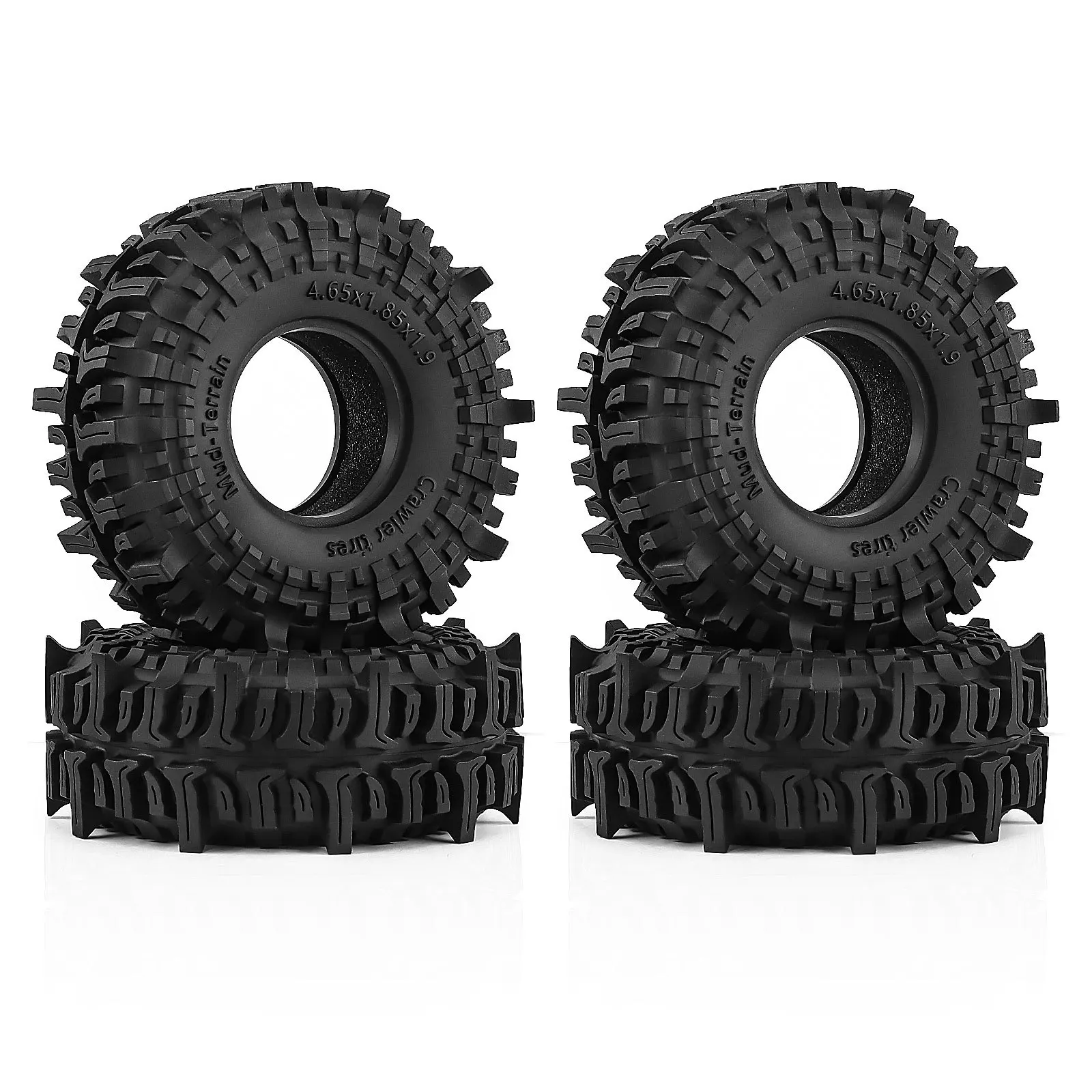 

Комплект из 4 резиновых шин 1.9 дюйма для модернизации 1/10 TRX4 TRX6 SCX10 SCX10 II 90046 SCX10 III AXI03007 Gen7/8 D90 VS4-10 RC Crawler