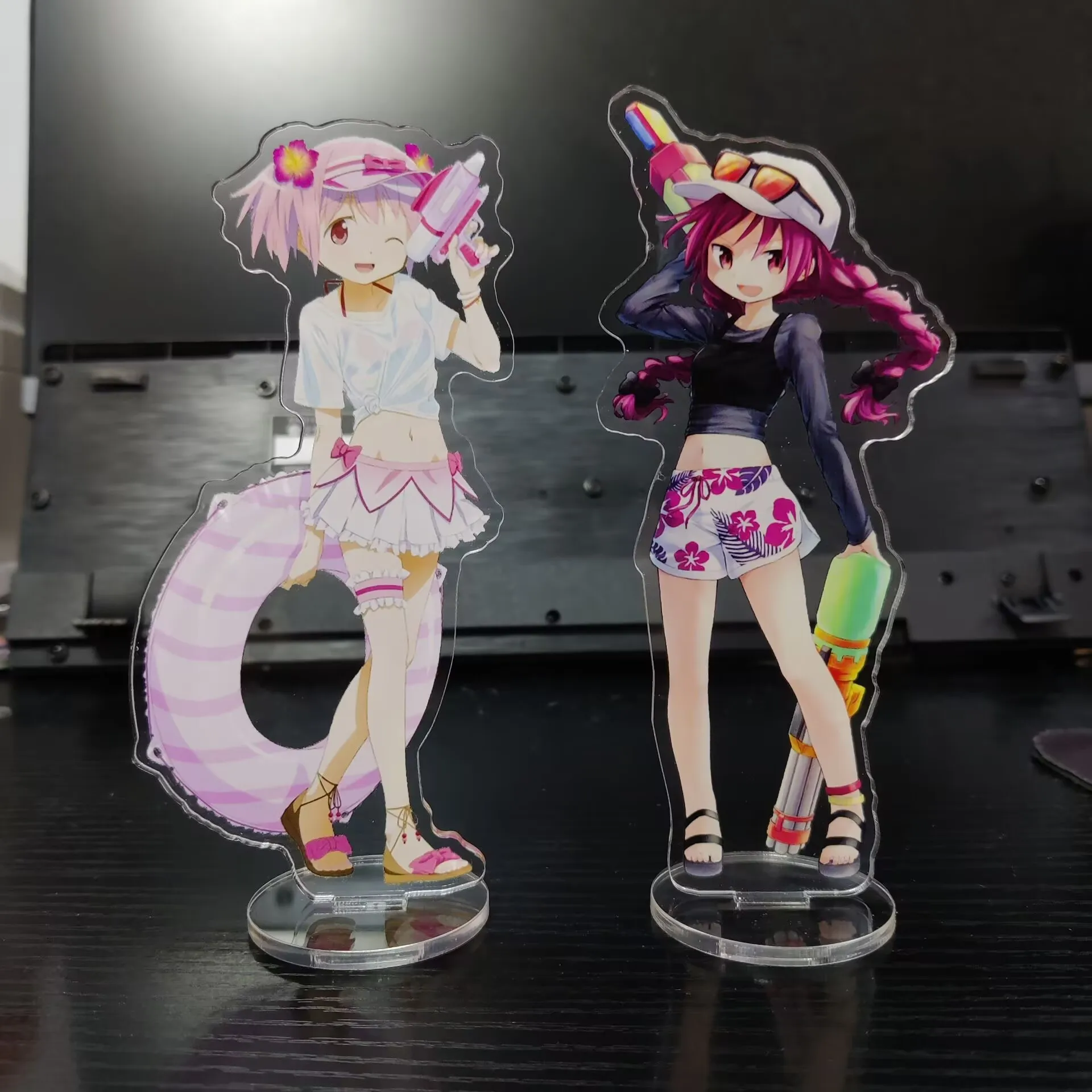 Anime Puella Magi Madoka Magica Figures Kaname Madoka Akemi Homura Miki Sayaka Cosplay Swimsuit Style Acrylic Stands Model Toy