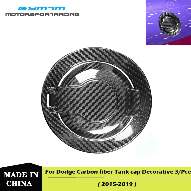 

Black Carbon fiber Fuel tank cap Body decorate Cover For Dodge Challenger SRT