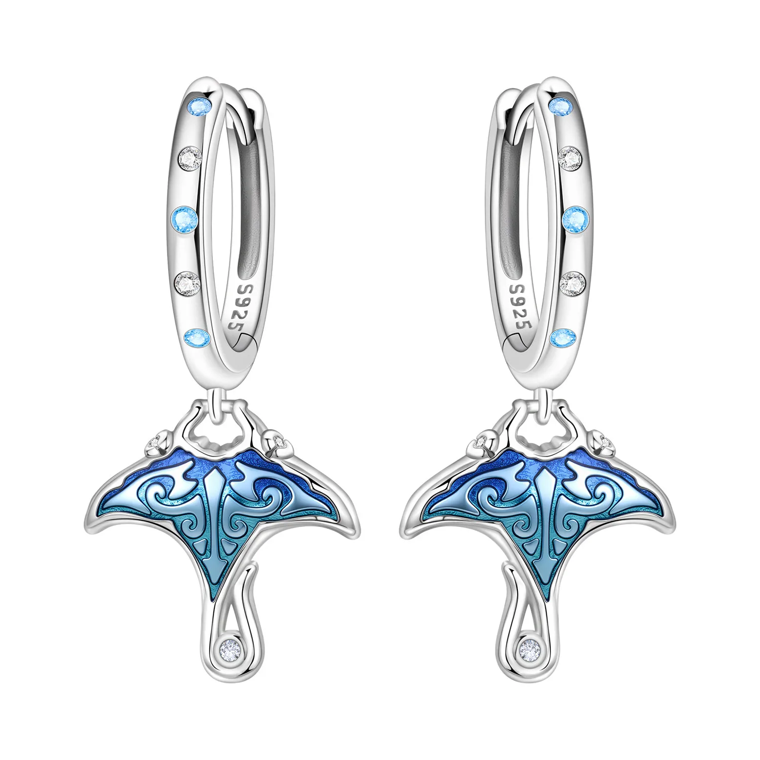 Orstarry 925 Sterling Silver Devil Fish Marine Animals Drop Earring Women Earring Trendy Party Original Jewelry Anniversary Gift