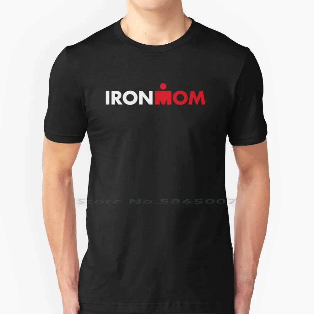 Mama, ironmama T Shirt bawełna 6XL Triathlon kobiety dzień matki rowerek Fitness pływacki triathlonista kobiety kolarstwo sportowe