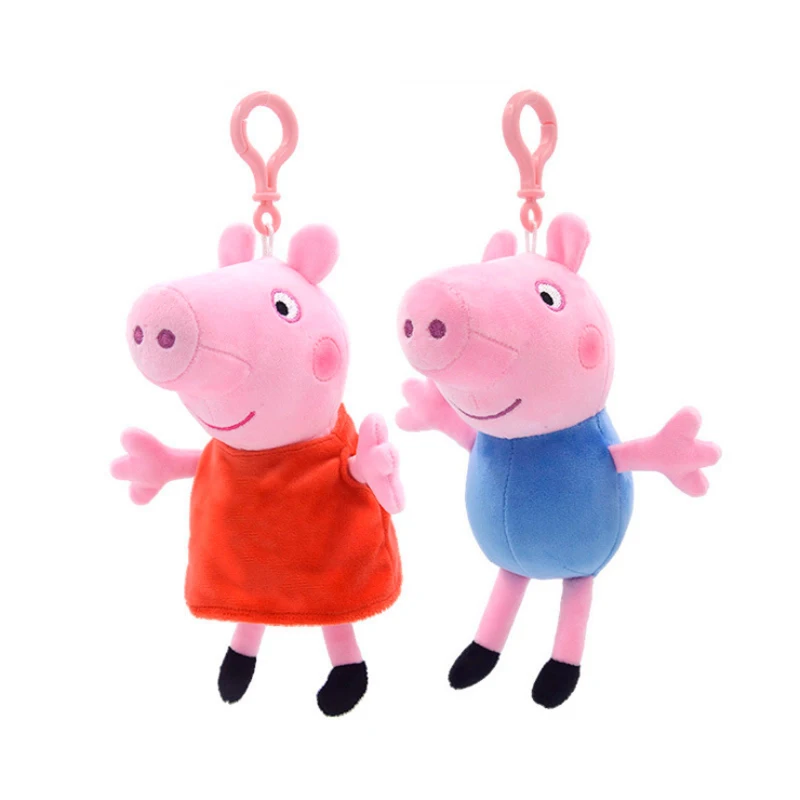 Oryginalna Peppa Pig George Pig mama tata zestaw pluszowych zabawek z kreskówek pluszowe zwierzaki zabawki Anime Cartoon dzieci zabawki świąteczne