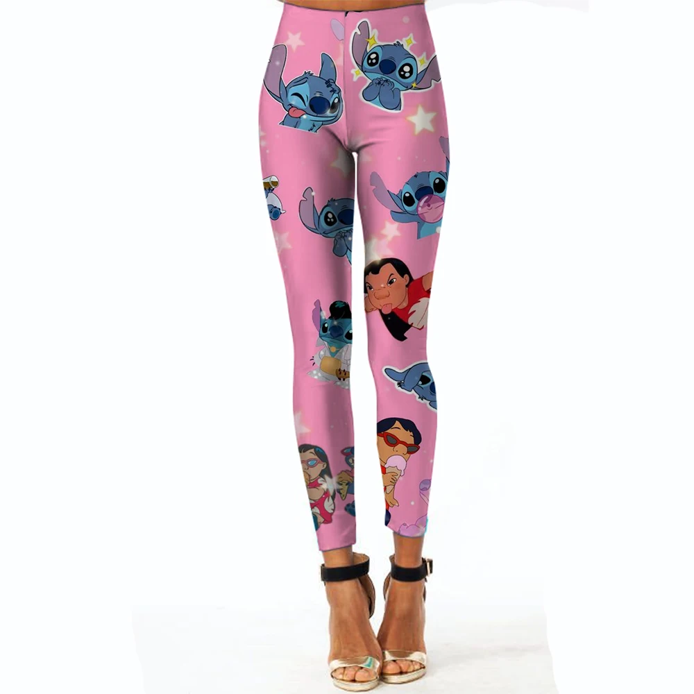Collants de sport de Yoga imprimés Disney Stitch, pantalons de course pour femmes, collants Sexy de levage des hanches, pantalons Push Up de gymnastique