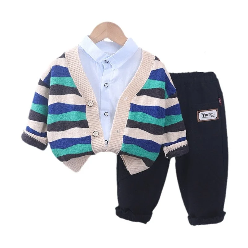 

New Spring Autumn Baby Clothes Children Clothing Boys Fashion Jacket Shirt Pants 3Pcs/Set Toddler Casual Costume Kids Tracksuits