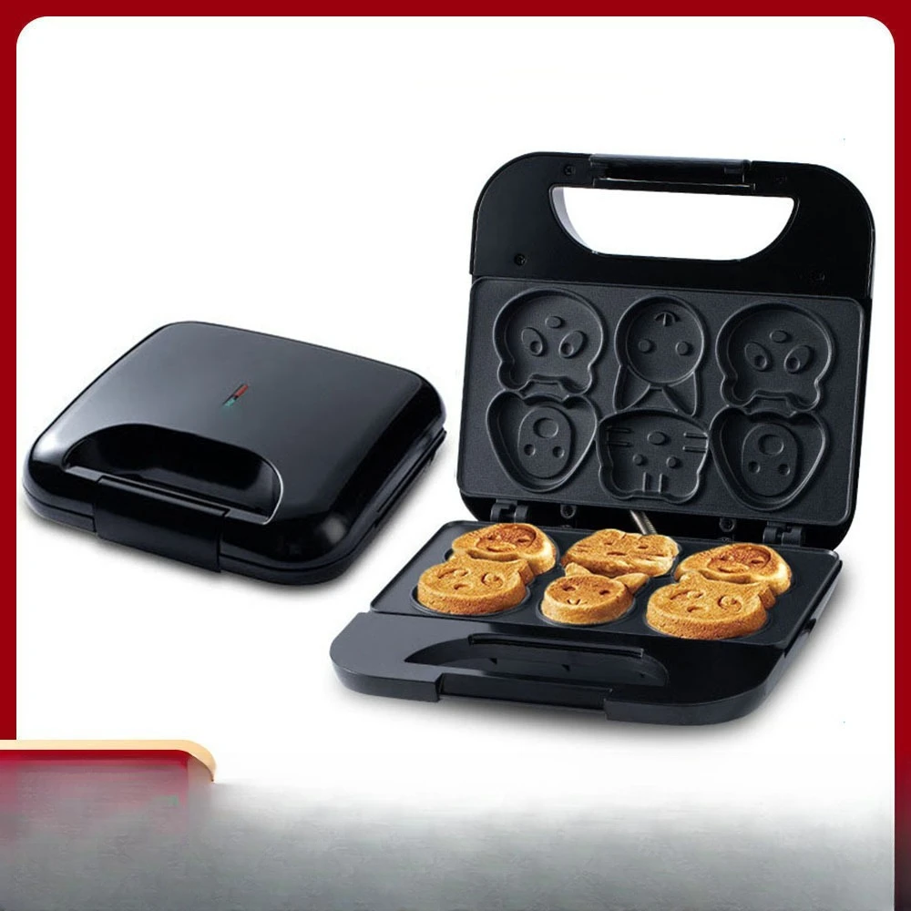 Household cartoon biscuit machine, US standard 110V donut machine, black 7-hole round cake