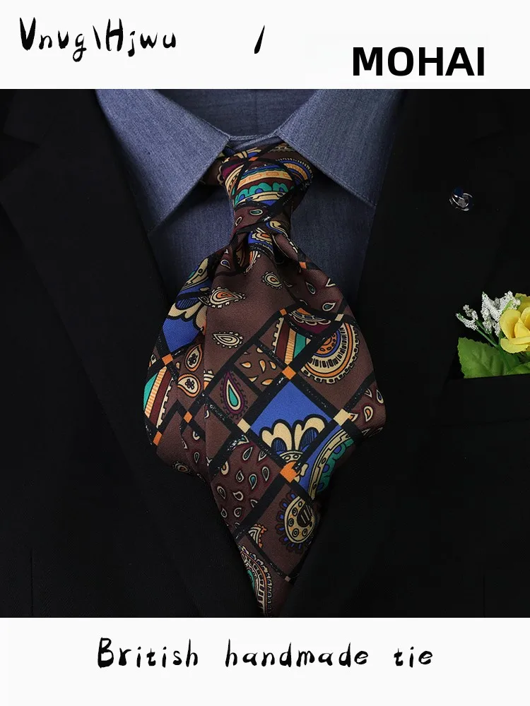 レトロ香港スタイルワイドカジュアル手作りシルクネクタイメンズウェディングギフトボックス入りビジネスアローパターンネクタイ