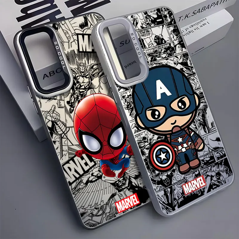 Funda de teléfono para Oppo A16s A54s A57 A58 A60 A74 A78 A95 Find X3 Lite Reno 5 6 Lite 8T 10 11 12 13, bonita funda de Capitán América y SpiderMan