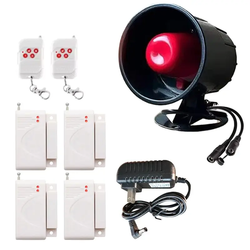 

A42T-Burglar Alarm With Door Sensor 433Mhz Wireless Alarm Siren System Long Range For Home Security Easy Installation US PLUG