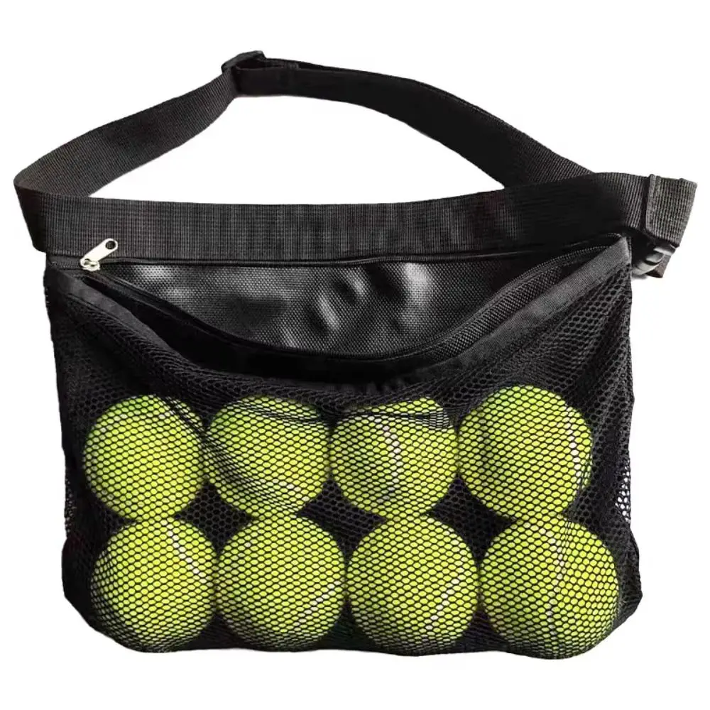 

Large Capacity Tennis Ball Carry Bag Adjustable Belt Multifunctional Golf Ball Storage Waist Bag Picking Up Ball Zipper