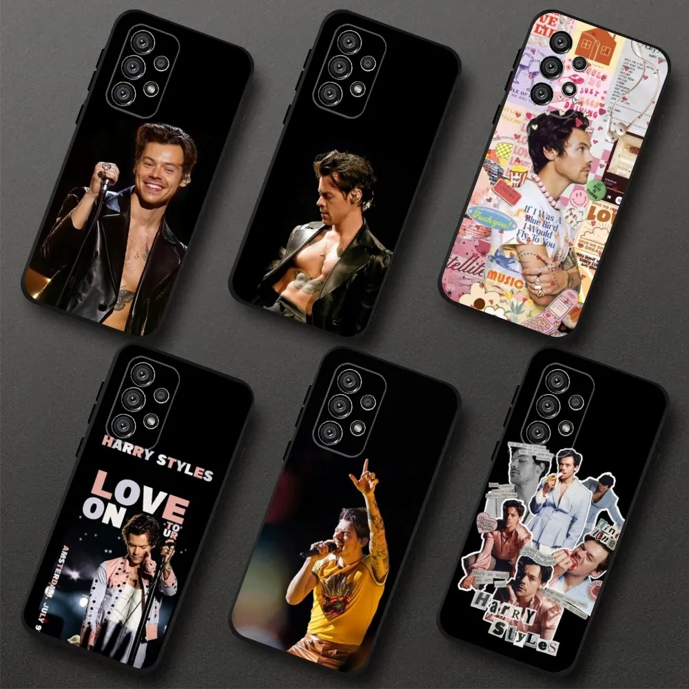 

Singer H-HaRRy S-Styles Phone Case For Samsung Galaxy A20,A21s,A22,A31,A32,A52,A53,A72,73,A80,A91 Soft Black Cover