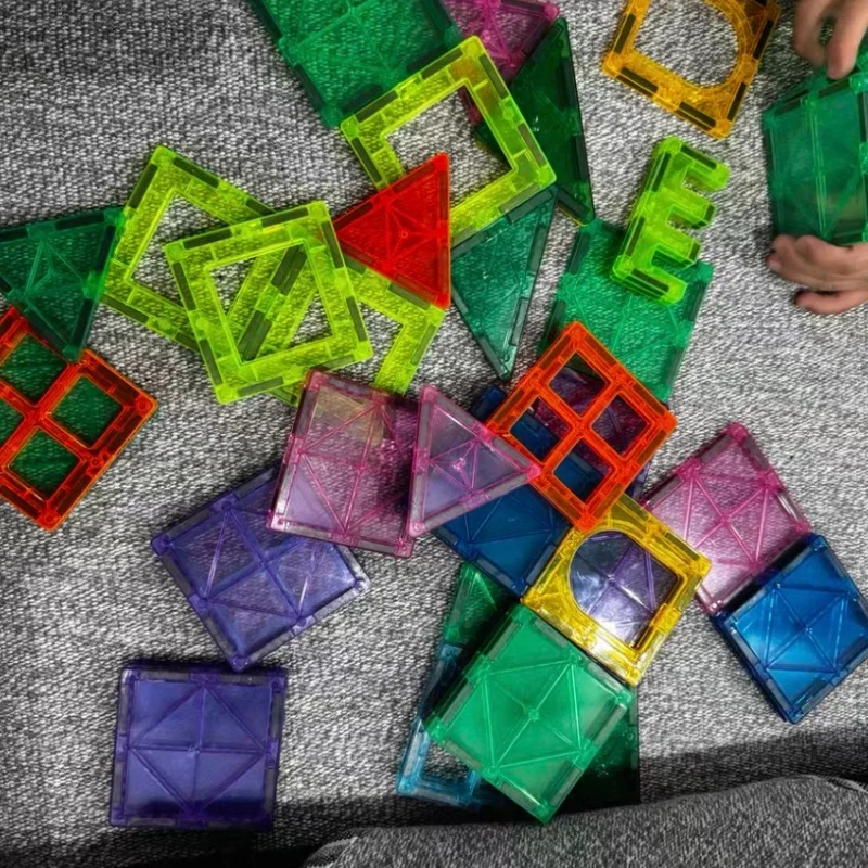 Magnet Building Tiles Magnetic Blocks Construction Set Diy Montessori Educational Toy Gifts For Preschool Boys Girls Toddlers