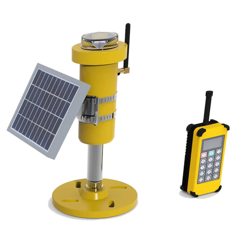 Solar Powered LED Taxiway Airport Beacon Lights Handheld Controller Blue Green Aviation Obstruction Beams