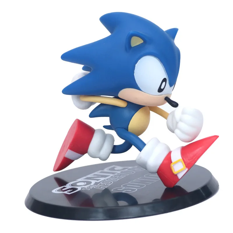 4-5.5 Inch Sonic The Hedgehog Tails Knuckles Action Figure Collectible Classic Mighty Collectible Toy Car Decors Gifts for Kids