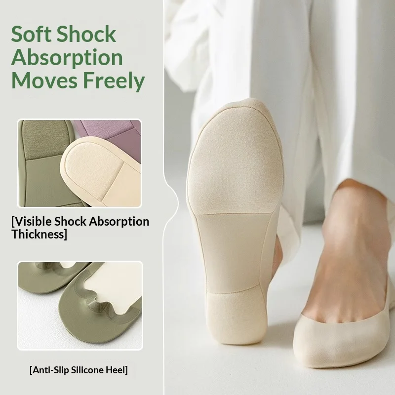 Summer Thin Ice Silk Invisible No Show Foot Pad Women Non Slip Low Cut Liner Foot Pad Cotton Sole Foot Pad Suitable