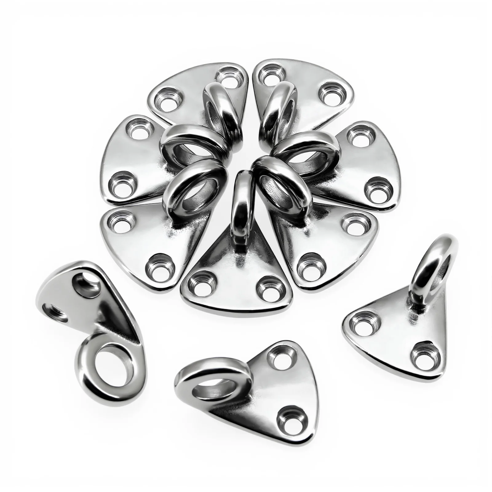 10PC 316 Stainless Steel Fending Hanger Eye Plate Hanging Hook Marine Pad Eye Fenders Hook for Ship Boat Trailers Yacht Hardware