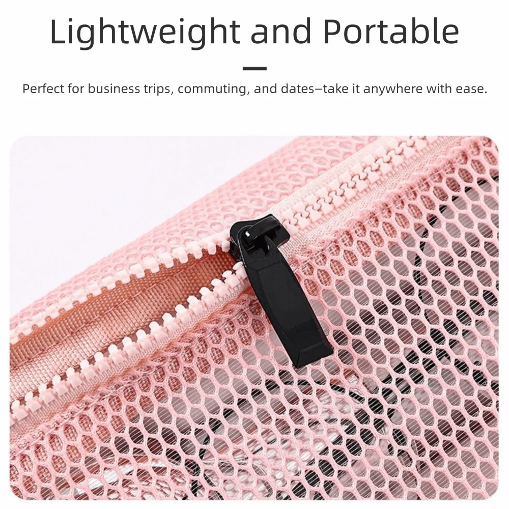 Hollow Out Mesh Waist Bag Zipper See Through Hip Belt Bag for Sport Adjustable Wide Shoulder Strap Portable Mesh Purse Phone