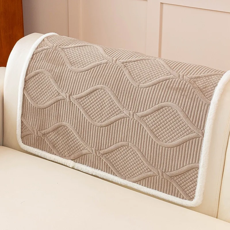 Sofa Cover Thicken Plush Jacquard Solid Color Non-Slip Couch Cushion for Living Room Soft Universal Sofa Cover Towel Sofa Mat