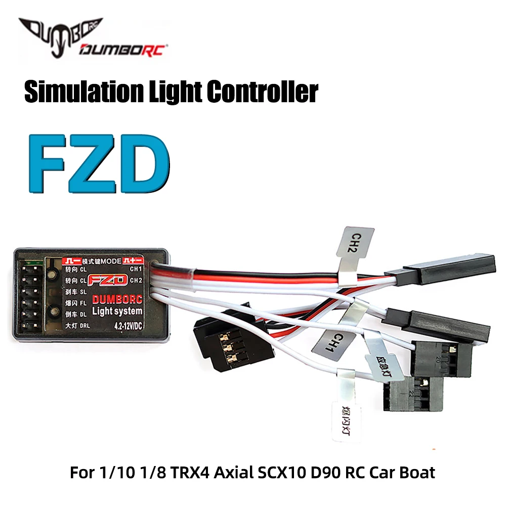 FZD Modulo Controller LED Sistema di Luce per DumboRC X4 X5 X6 X6P Trasmettitore JJRC 1/10 1/8 TRX4 Axial SCX10 D90 RC Auto Barca