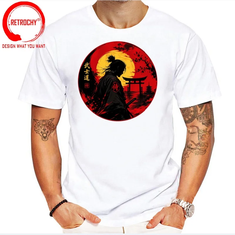 Funny Design Samurai Japanese Kanji  SRed Doublet Men Fashion Trendy Casual Clothing Stylish Tops Tee Shirt Leisure Tshirt Men's