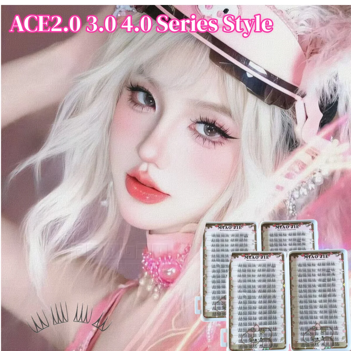 MIAOJIE Duże Kępki Sztucznych Rzęs w Stylu Koreańskim, Gęste, Komiksowe, Idealne do Makijażu dla Dziewczyn, Powiększające