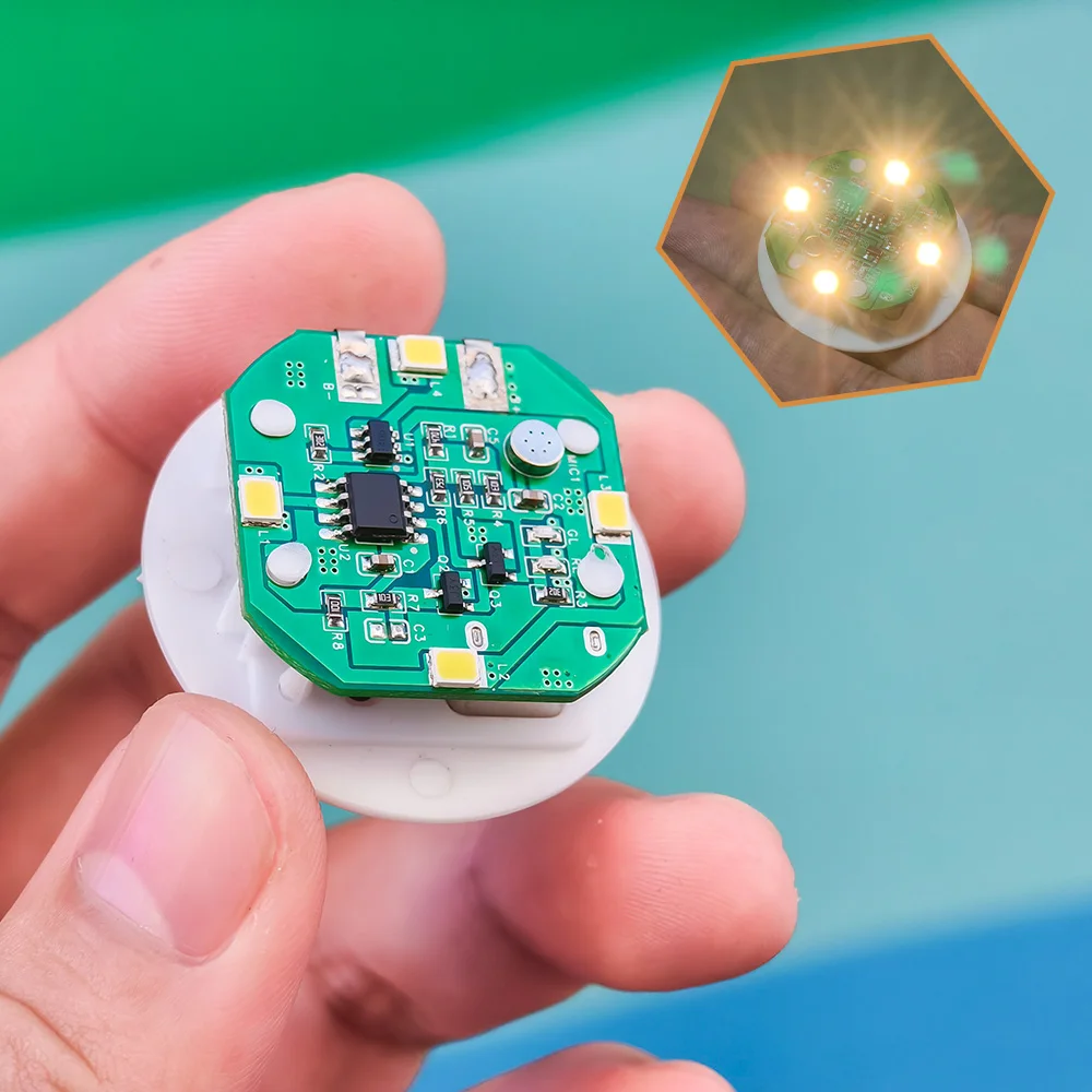 

38mm Rechargeable LED Light Night Lamp Tapping/Sound Control Lighting Toy DIY Dollhouse Accessories Wall Bedside Lamp 1PCS