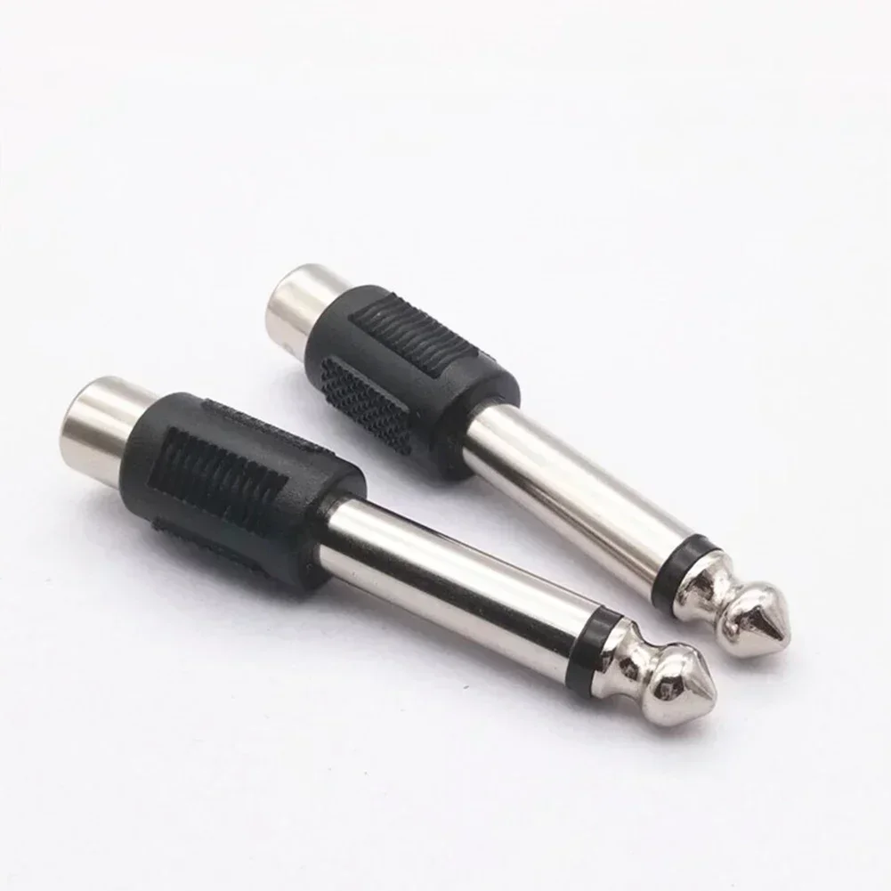 

4Pcs Female Jack To 6.35mm 1/4in Male Mono Plug Mic Audio Adapter Connector Designed For Pro Audio Applications