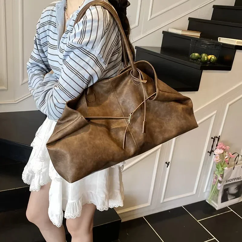 

Women's Tote Bag, Large Capacity Soft Leather Shoulder Bag, Retro Casual Handbag, Perfect for Commuting Handbags Travel Bag 2025
