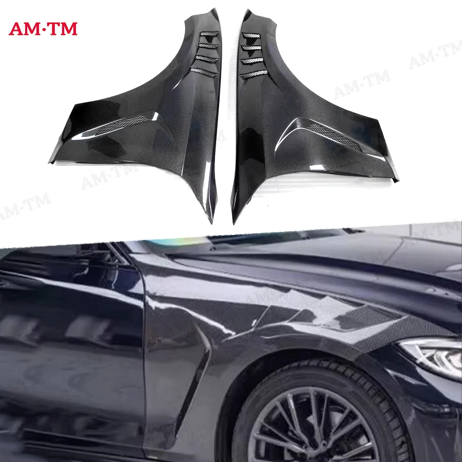 

Для серии 3 G20 G28 2019-2025 сухой карбоновый передний бампер автомобиля, боковое крыло, вентиляционные крышки, накладки, детали, обновленный комплект кузова